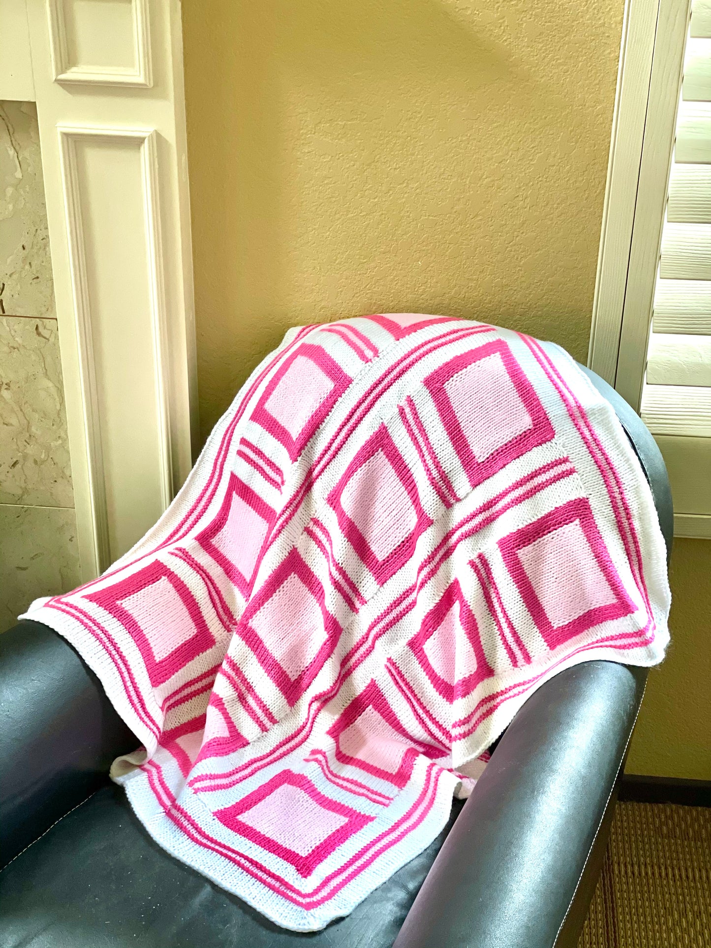 Oda's hand knit, quilt style blankets have impeccable attention to detail with different knit patterns in each square. Made from soft, up-cycled cotton/acrylic blend yarns, these beautiful one-of-a-kind pieces can also be custom made. Send us a message with your preferred color preferences (choice of 2 to 5 colors), size preference (see 'dimensions' below), then within 3 - 5 weeks your custom made blanket will be completed. Soft cotton/acrylic blend yarn Made in the USA