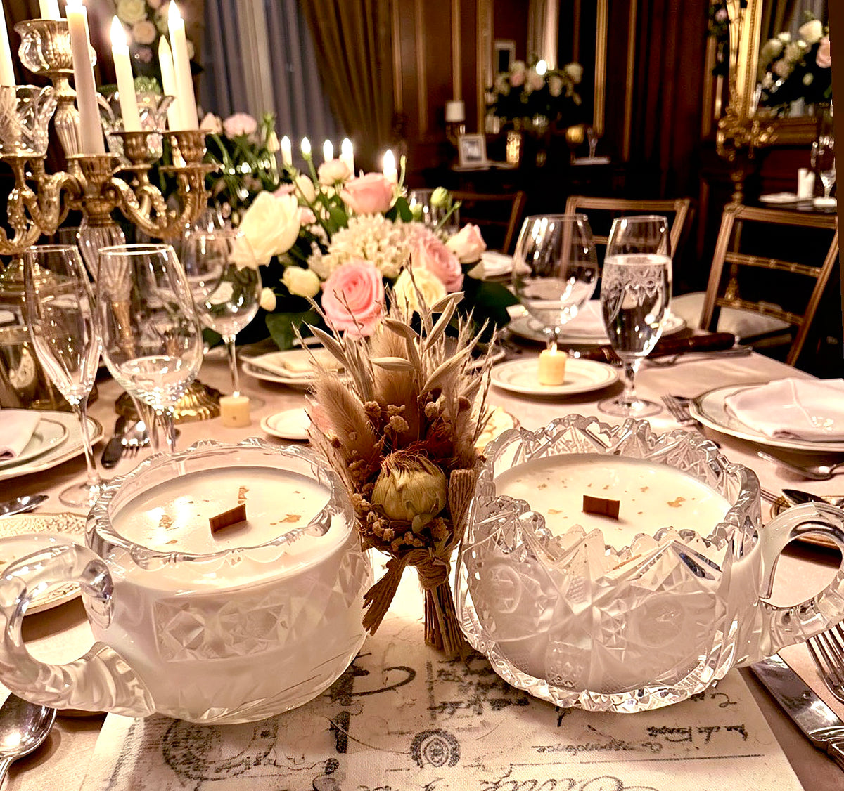 Memory Glow Candles has curated a luxury vintage collection of beautiful antique crystal pieces, repurposed with gorgeous scents for your home decor. Hand poured with long lasting soy wax, natural wood wick, and eco-conscious 'Made Better' certified. Dedicated to those touched by Alzheimer's, a percentage of each purchase goes to the AFA. Fragrance: Santal & Black Cardamom - Musk, Vanilla, Amber, Water Lily, Sandalwood, Black Cardamom